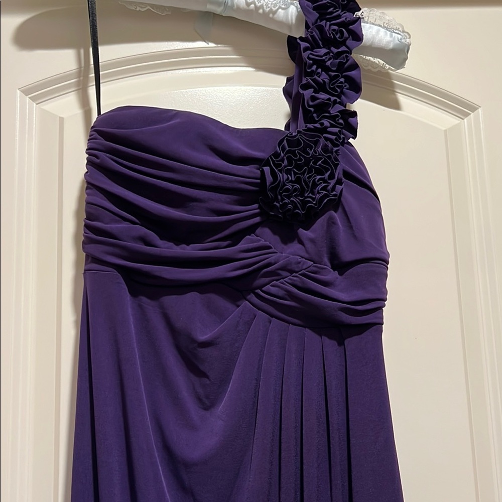 Purple One-Shoulder Maxi Dress